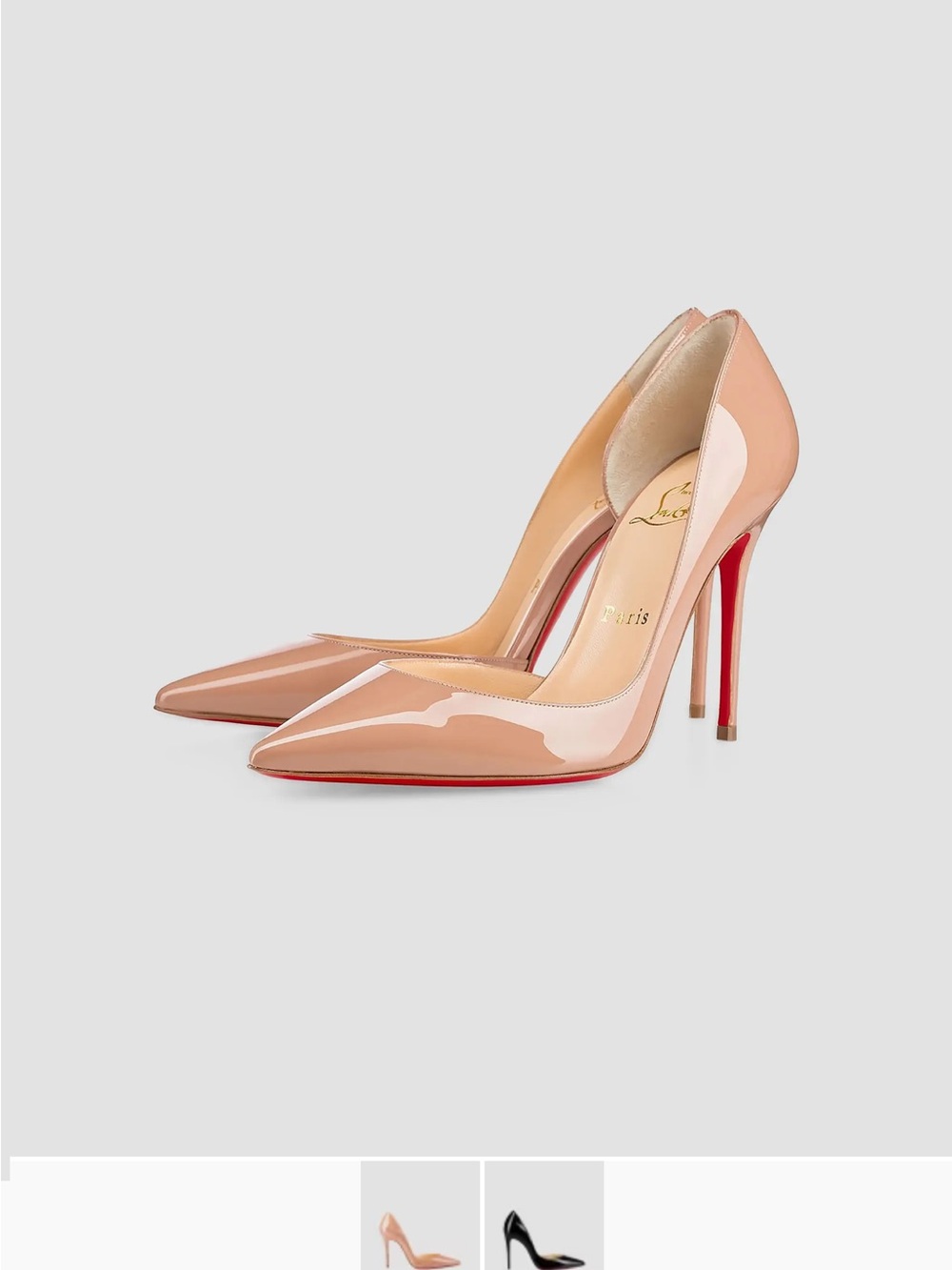 Christian Louboutin Iriza Patent Nude Pointed-Toe Stiletto Pumps, Brand new
